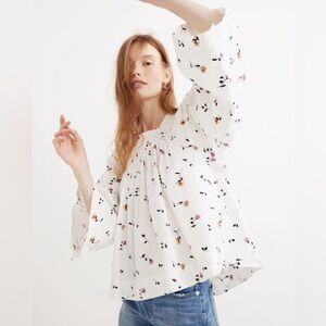 Madewell Square-Neck Top in Sweet Blossoms-Large